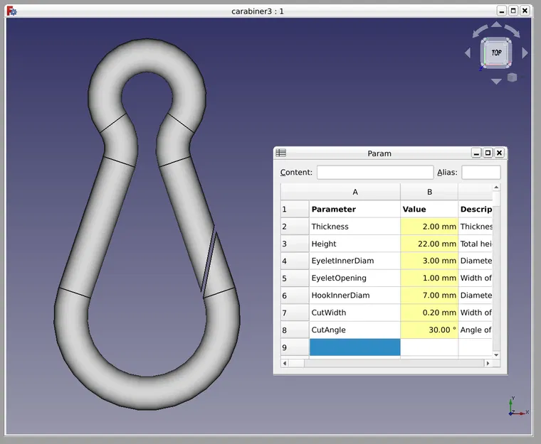 Móc khóa kiểu carabiner loại nhỏ - Image 1
