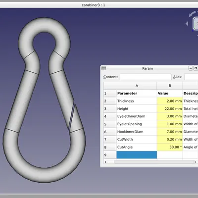 Móc khóa kiểu carabiner loại nhỏ