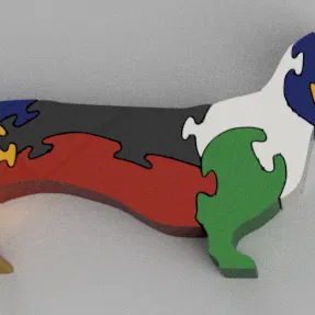 Mô hình Puzzle Chó Dackel trong sở thú trong mơ