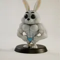 Mô hình chú thỏ tập gym (Bunny) - Tượng trang trí 3D siêu ngầu - Thumbnail 1