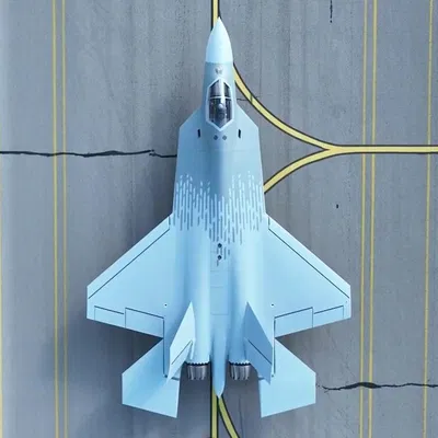 Mô hình chiến đấu cơ Kaan Jet Fighter dạng Lowpoly