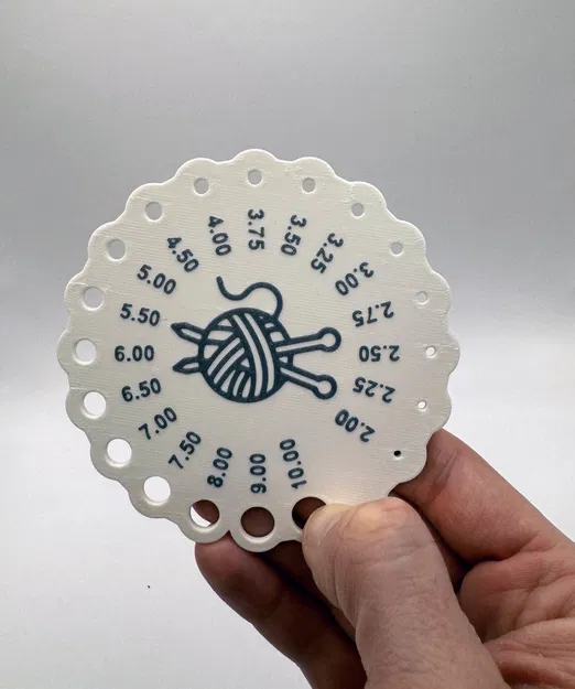 Thước đo cỡ kim đan (Knitting Size Tool) - In 3D tiện lợi - Image 1