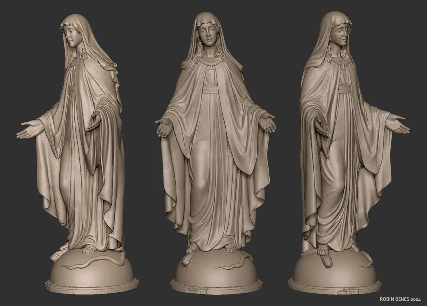 Tượng Đức Mẹ Maria (Saint Mary) mẫu in 3D nghệ thuật tôn giáo - Image 2