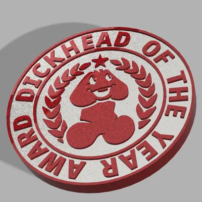 Mẫu in 3D huy chương hài hước "Giải thưởng của năm" độc đáo