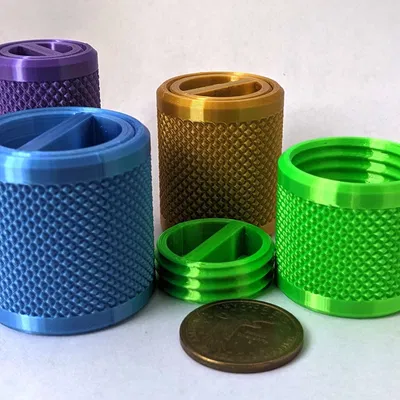 Hộp Đựng Đồ Đa Năng Có Nắp Vặn Ren In 3D (Contenedor Moleteado)