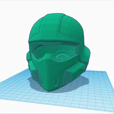 Mô hình mũ bảo hiểm Hell Divers 2 phong cách Low Poly in 3D