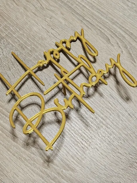 Mẫu phụ kiện cắm trang trí bánh sinh nhật Happy Birthday in 3D - Image 1