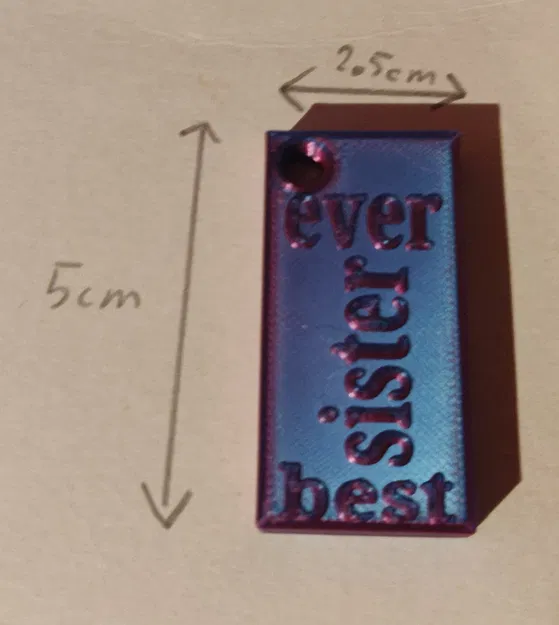 Móc khóa Best Sister Ever - Quà tặng ý nghĩa in 3D - Image 5