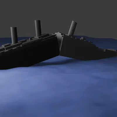 Mô hình 3D tàu Titanic bị gãy đôi độc đáo - Tải file STL miễn phí