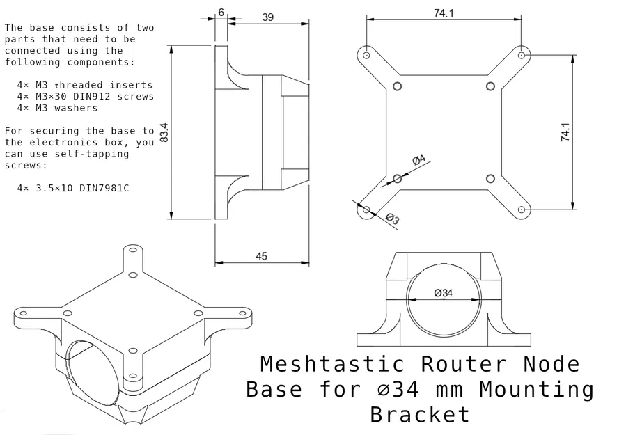 Đế router Meshtastic và giá đỡ năng lượng mặt trời - Image 8