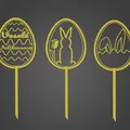 Bộ 3 que cắm trang trí trứng Phục sinh (Easter) in 3D xinh xắn - Thumbnail 1