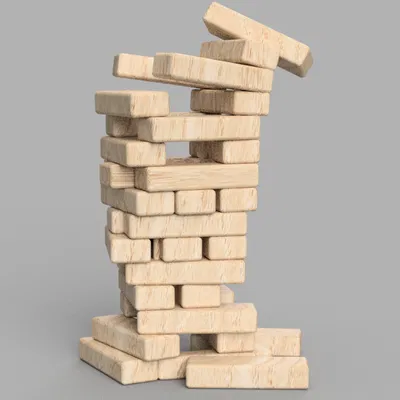 Mô hình thanh gỗ trò chơi Jenga in 3D chuẩn xác
