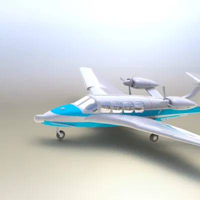 Mô hình 3D máy bay du lịch hai động cơ