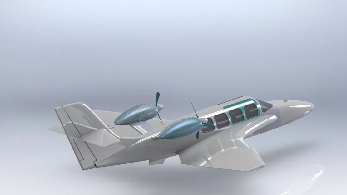 Mô hình 3D máy bay du lịch hai động cơ - Image 3