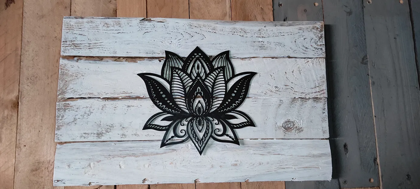 Mẫu in 3D phù điêu Hoa Sen Mandala trang trí tường độc đáo - Image 1