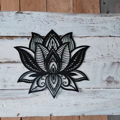 Mẫu in 3D phù điêu Hoa Sen Mandala trang trí tường độc đáo