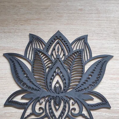 Mẫu in 3D phù điêu Hoa Sen Mandala trang trí tường độc đáo