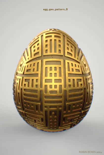 Bộ sưu tập trứng phục sinh 3D (Easter eggs bundle 01) trang trí - Image 8