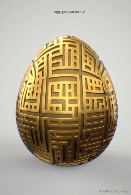 Bộ sưu tập trứng phục sinh 3D (Easter eggs bundle 01) trang trí - Image 9