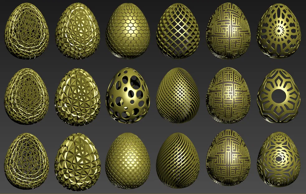 Bộ sưu tập trứng phục sinh 3D (Easter eggs bundle 01) trang trí - Image 20