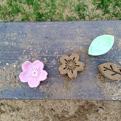 Bộ Khuôn Cát 3D Hình Hoa Anh Đào và Lá - Đồ Chơi Sáng Tạo Cho Bé