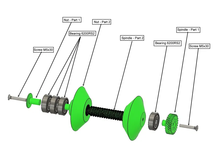 Trục Tời Cuộn Nhựa (Spool Rewinder) kèm Vòng Bi - Image 1