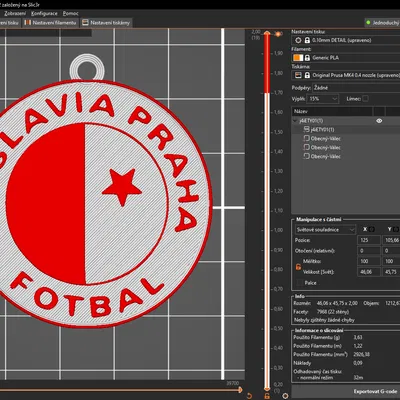 Móc khóa in 3D biểu tượng bóng đá SK Slavia Praha