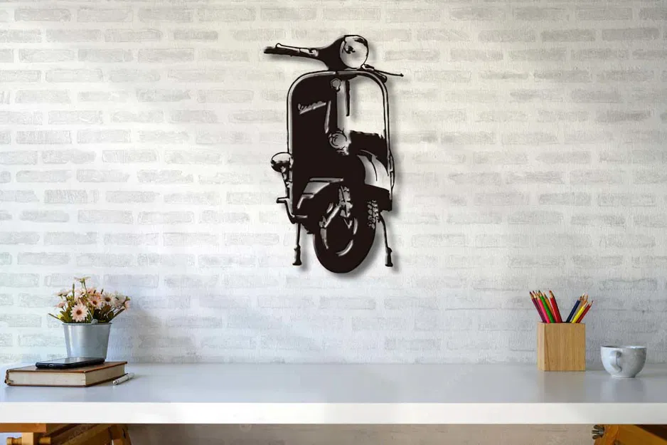 Mô hình trang trí tường Vespa cổ điển - File in 3D nghệ thuật - Image 1