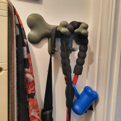 Móc treo dây dắt chó hình xương - Phụ kiện in 3D tiện lợi