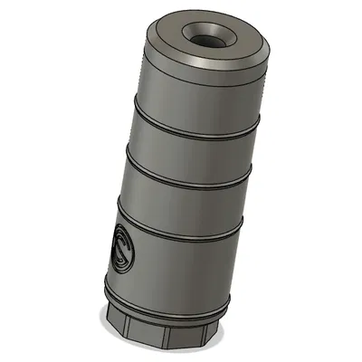 Bộ giảm thanh Airsoft tùy chỉnh với vách ngăn (Airsoft silencer)
