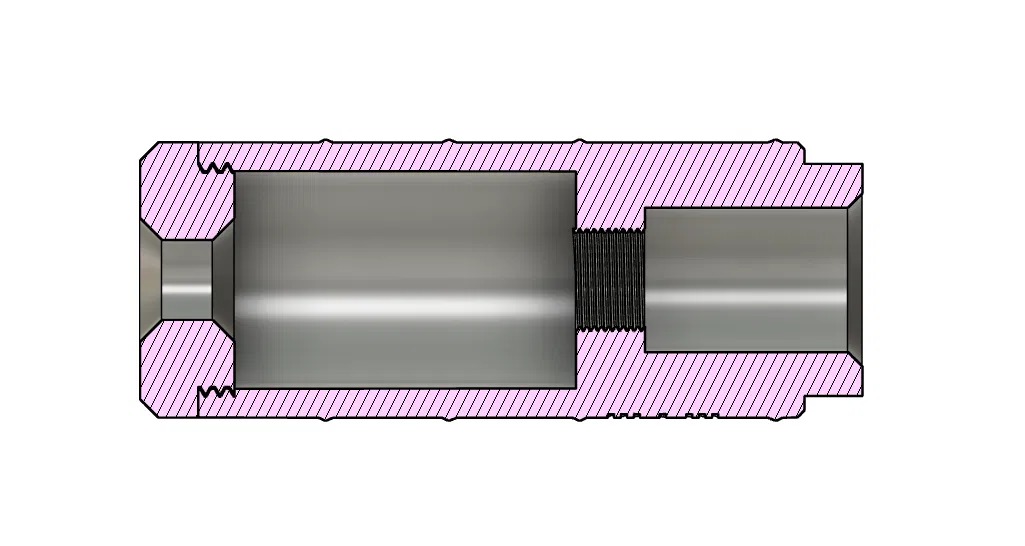 Bộ giảm thanh Airsoft tùy chỉnh với vách ngăn (Airsoft silencer) - Image 2