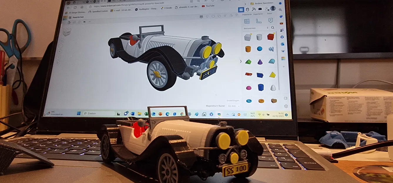 Mô hình xe cổ Jaguar SS100 đời 1936 (tỷ lệ 1:24) in 3D cực đẹp - Image 16