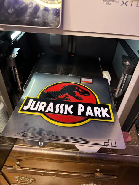 Mô hình logo Jurassic Park 3D trang trí cực đẹp cho người hâm mộ - Image 1