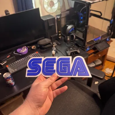 Mô hình logo Sega 3D cổ điển trang trí góc chơi game