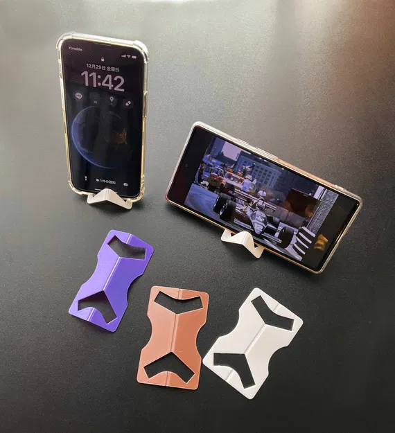 Giá đỡ điện thoại kích thước thẻ tín dụng - Chỉ tốn dưới 5g nhựa - Cực kỳ ổn định với 2 góc nhìn - Image 1