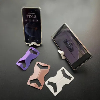 Giá đỡ điện thoại kích thước thẻ tín dụng - Chỉ tốn dưới 5g nhựa - Cực kỳ ổn định với 2 góc nhìn