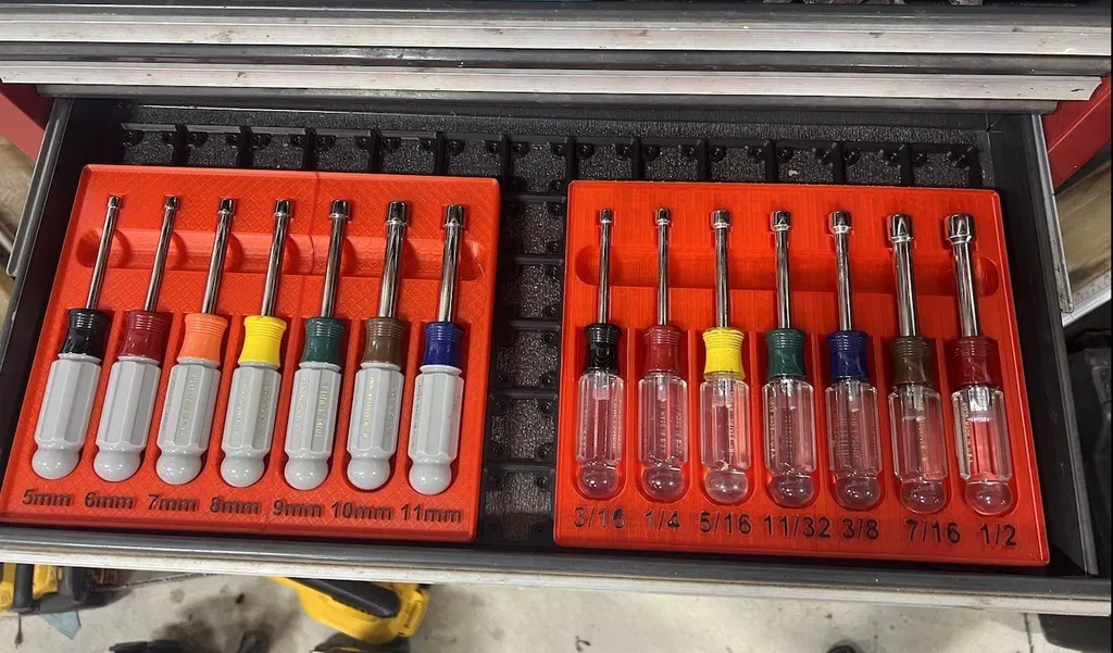 Khay 3D Gridfinity cho bộ dụng cụ Craftsman Nut Driver siêu gọn - Image 1