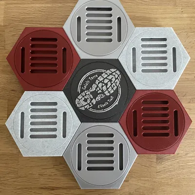 Giá treo huy chương hình lục giác