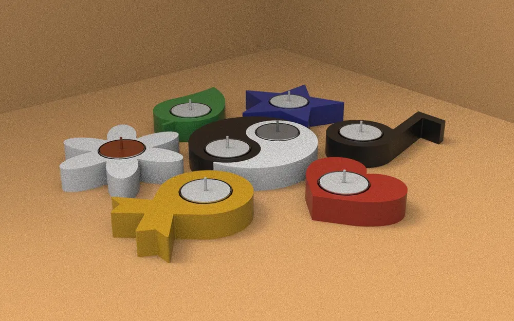 Bộ đế nến trang trí đa dạng hình dáng - In 3D độc đáo - Image 1