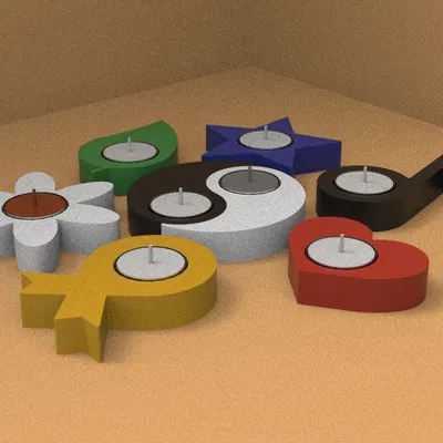 Bộ đế nến trang trí đa dạng hình dáng - In 3D độc đáo