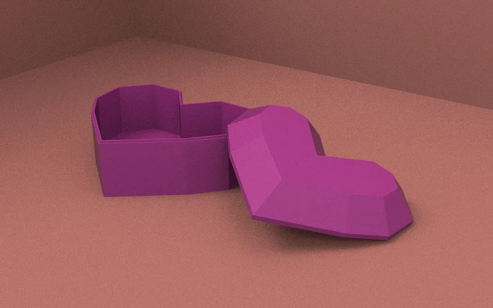 Mẫu in 3D hộp đựng trang sức hình trái tim độc đáo - Image 1