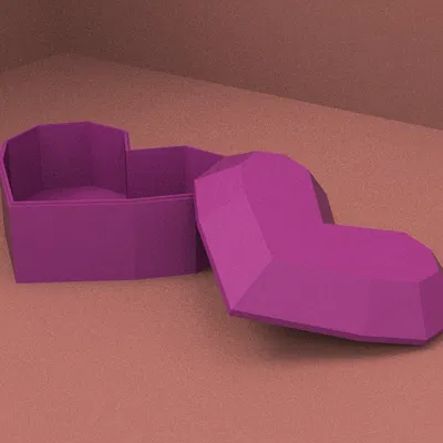 Mẫu in 3D hộp đựng trang sức hình trái tim độc đáo