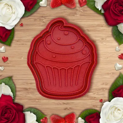 Khuôn cắt và dập bánh quy hình Cupcake dễ thương cho Valentine