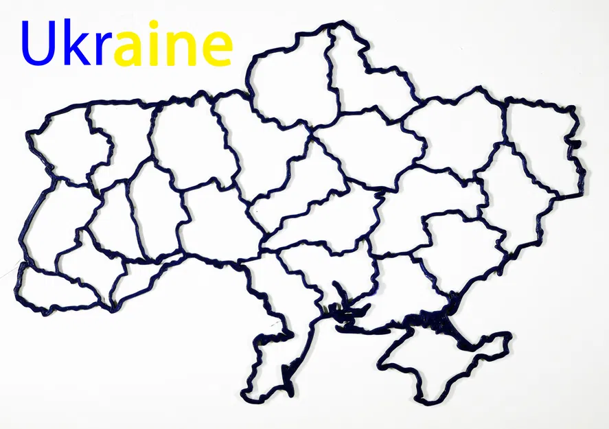 Mô hình bản đồ Ukraine chi tiết các vùng (STL) - Image 1