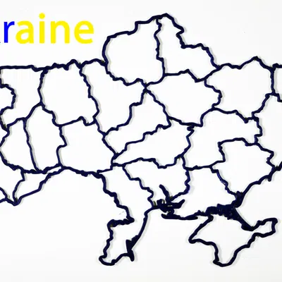 Mô hình bản đồ Ukraine chi tiết các vùng (STL)