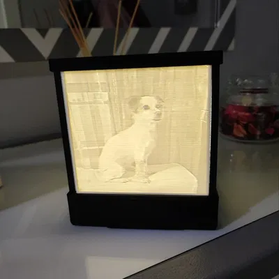 Khối lập phương 4 mặt litophane dùng pin