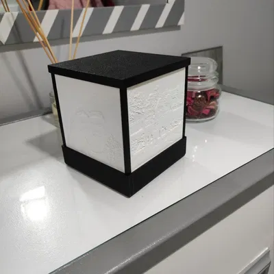 Khối lập phương 4 mặt litophane dùng pin