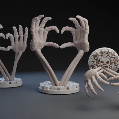 Mô hình bàn tay xương tạo hình trái tim trang trí Halloween