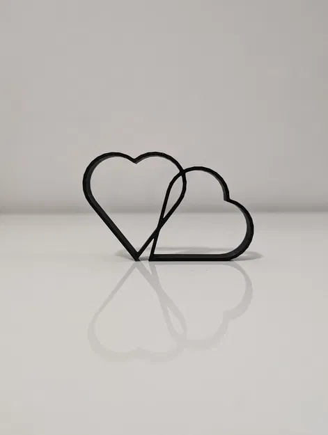 Mô hình trang trí 3D trái tim tối giản Minimalist Lying Hearts - Image 1