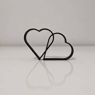 Mô hình trang trí 3D trái tim tối giản Minimalist Lying Hearts